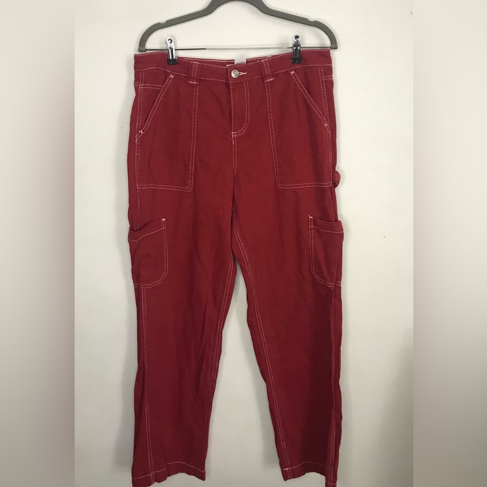 Garage burgundy cargo pants size 9
